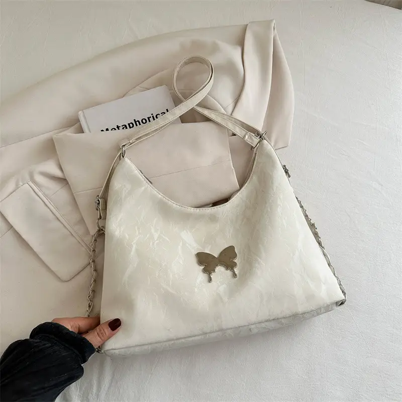 White Butterfly Shoulder Bag Women's 2024 Spring Summer - Image 2
