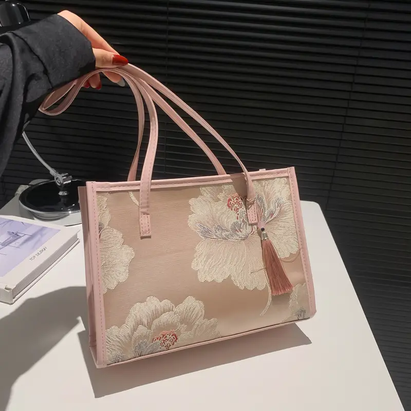 Pink Floral Handbag for Women 2024 Spring Summer - Image 3