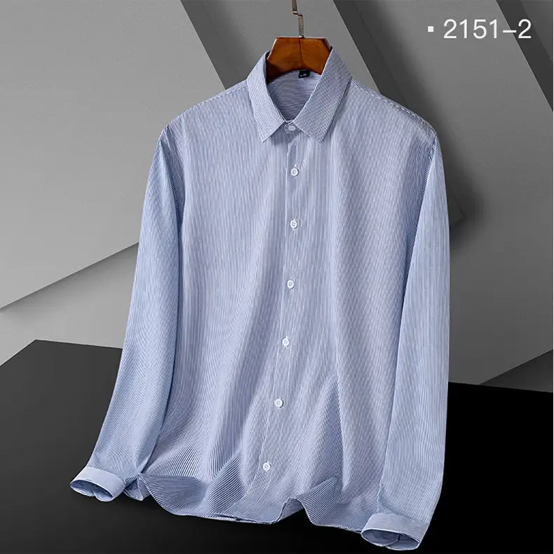 Men's Green Striped Button Down Shirt — feature 12