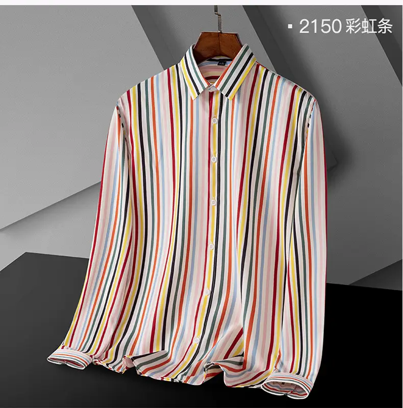 Men's Green Striped Button Down Shirt — feature 18
