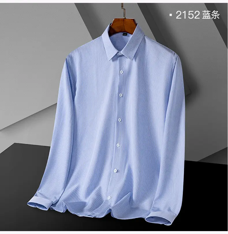 Men's Green Striped Button Down Shirt — feature 23