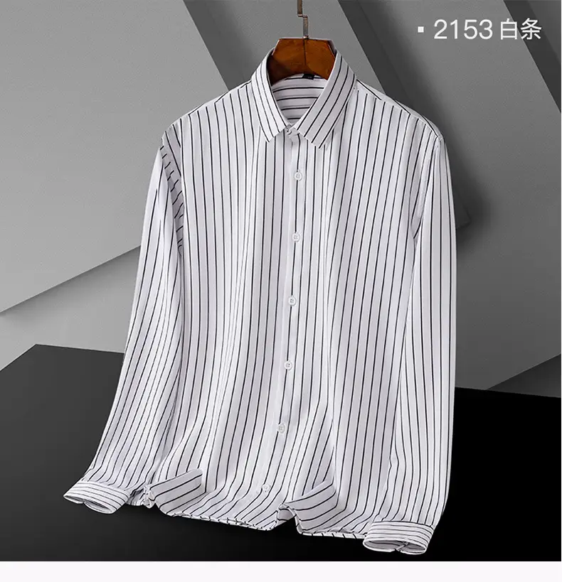 Men's Green Striped Button Down Shirt — feature 27