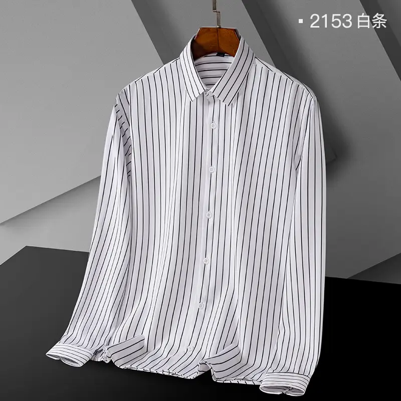 Men's Green Striped Button Down Shirt - Image 10