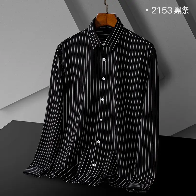 Men's Green Striped Button Down Shirt - Image 11