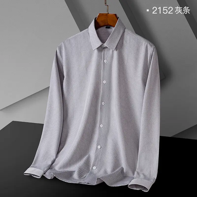 Men's Green Striped Button Down Shirt - Image 7
