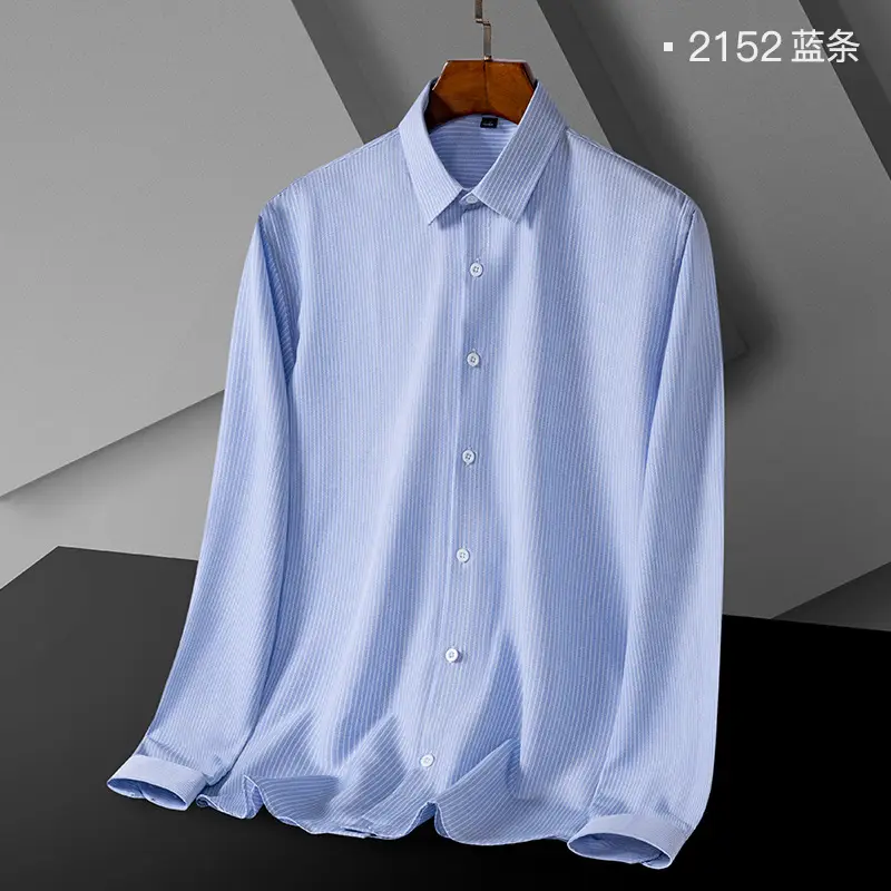 Men's Green Striped Button Down Shirt - Image 8