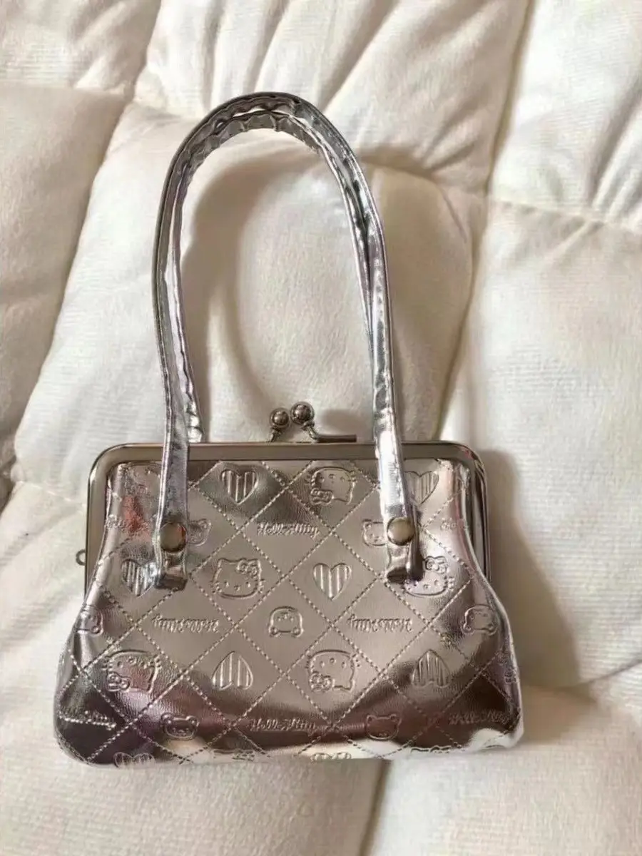 Antique Cartoon Glitter Silver Gold Tote Bag