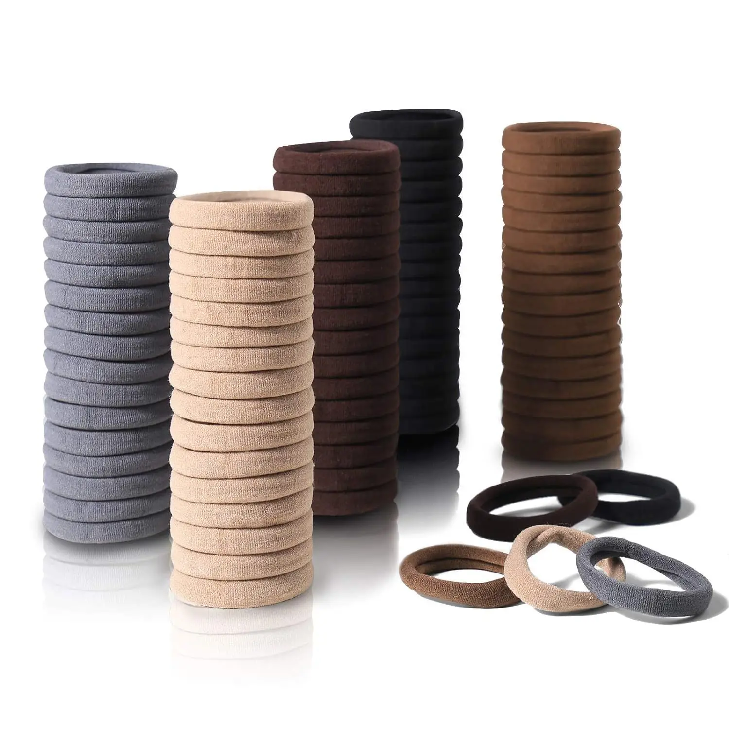 Cross-border Hair Towel Rings 100 Pcs High Elastic Nylon - Image 3