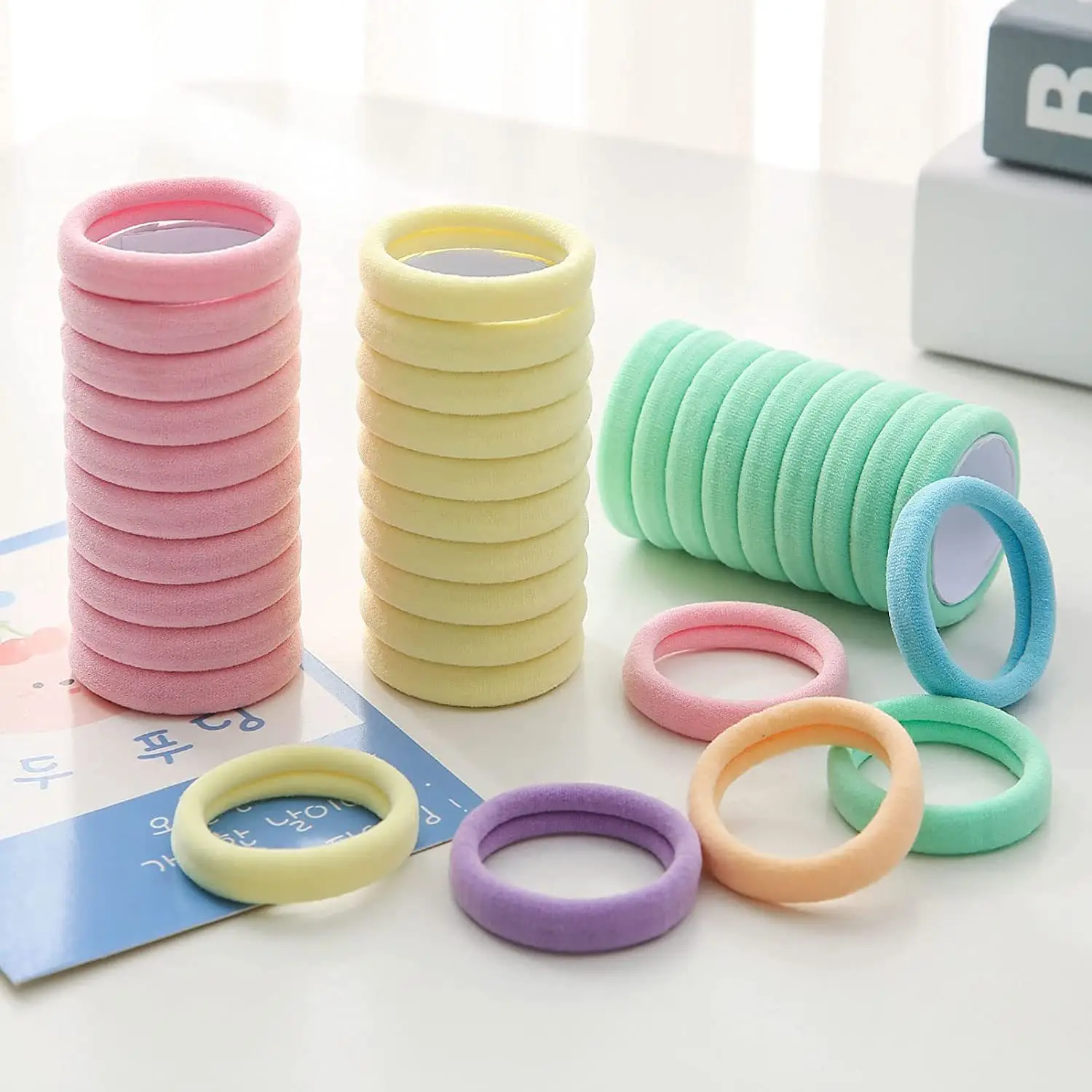 Cross-border Hair Towel Rings 100 Pcs High Elastic Nylon — feature 10