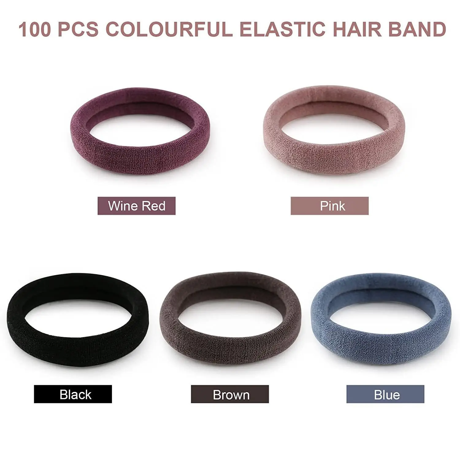 Cross-border Hair Towel Rings 100 Pcs High Elastic Nylon — feature 11