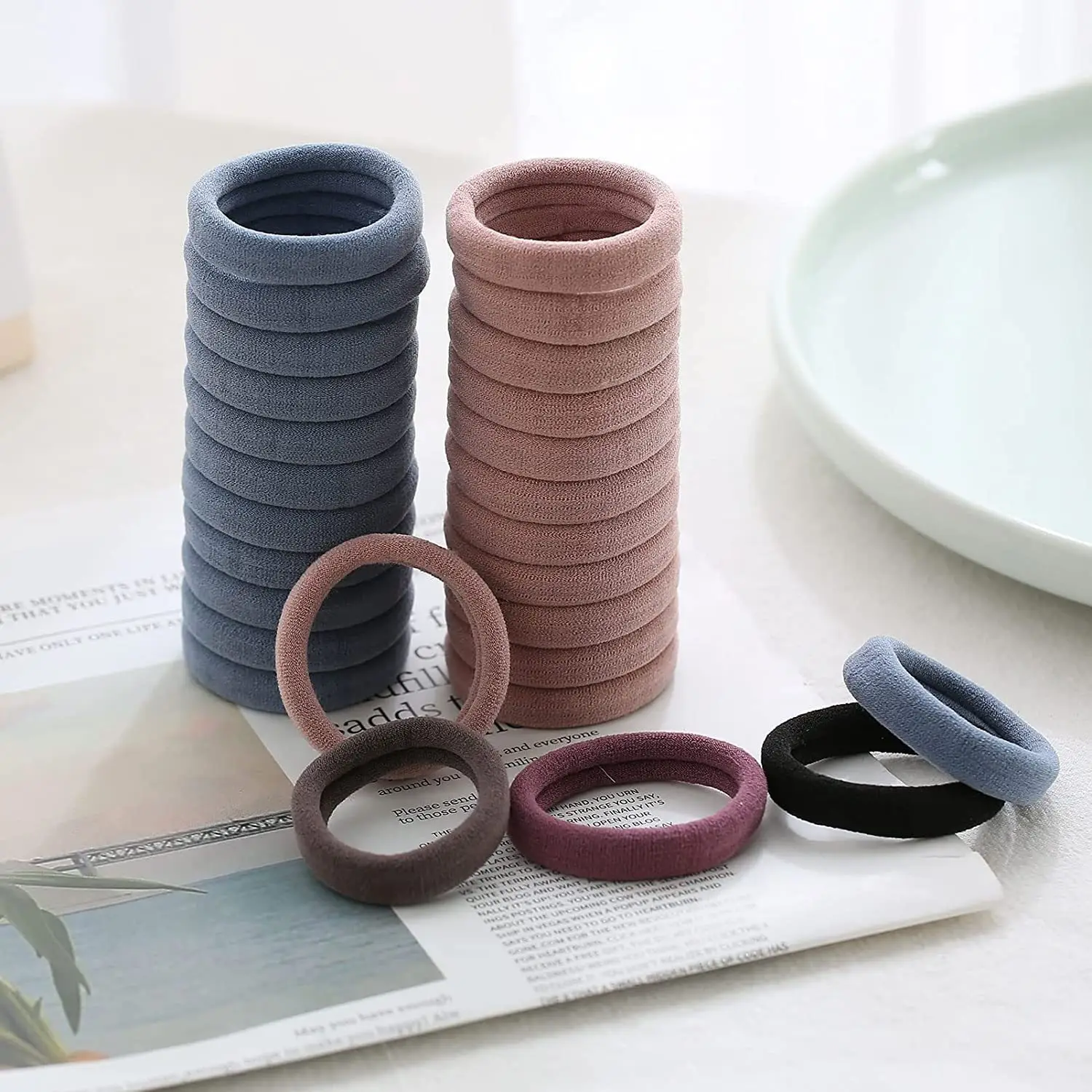Cross-border Hair Towel Rings 100 Pcs High Elastic Nylon — feature 13