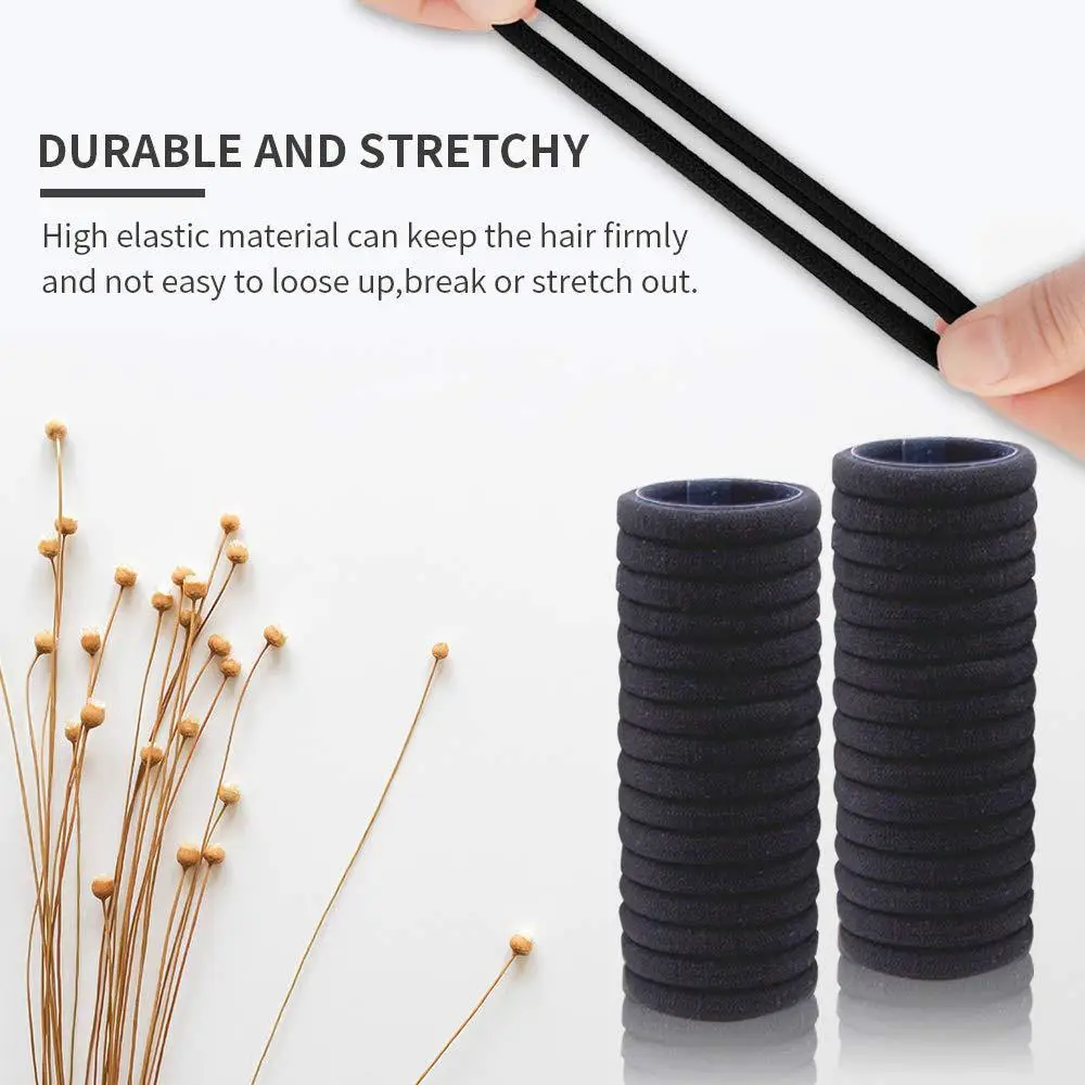 Cross-border Hair Towel Rings 100 Pcs High Elastic Nylon — feature 14