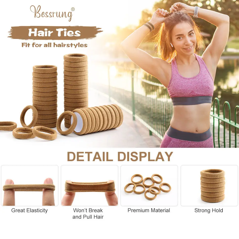 Cross-border Hair Towel Rings 100 Pcs High Elastic Nylon — feature 6