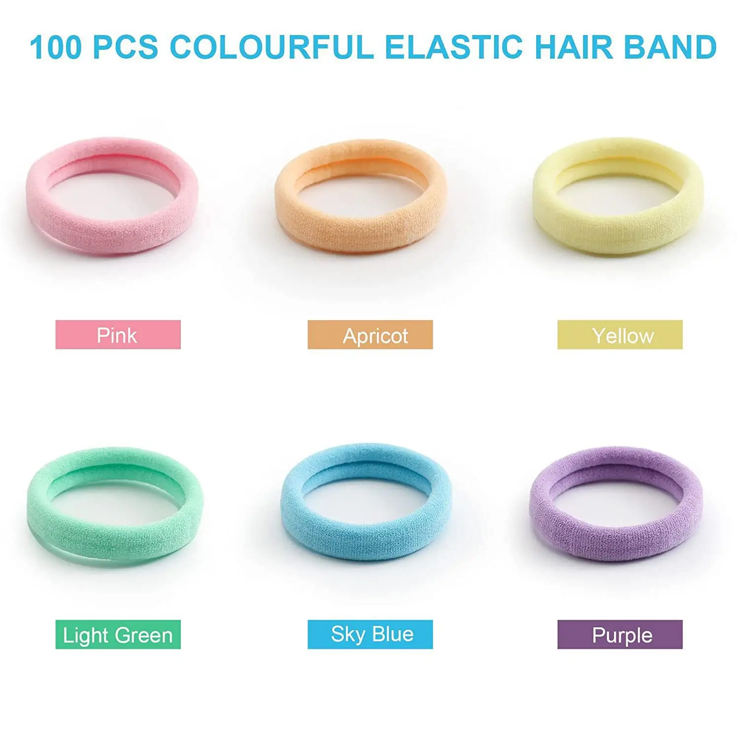 Cross-border Hair Towel Rings 100 Pcs High Elastic Nylon — feature 9