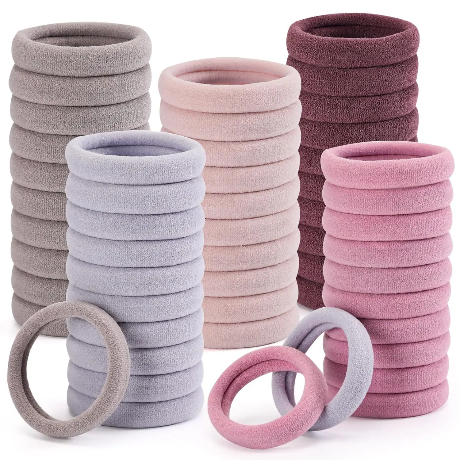 Cross-border Hair Towel Rings 100 Pcs High Elastic Nylon - Image 5