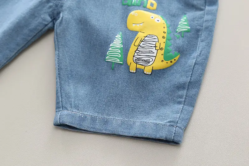Children Cotton Striped T-Shirt Shorts 2024 Set — feature 12