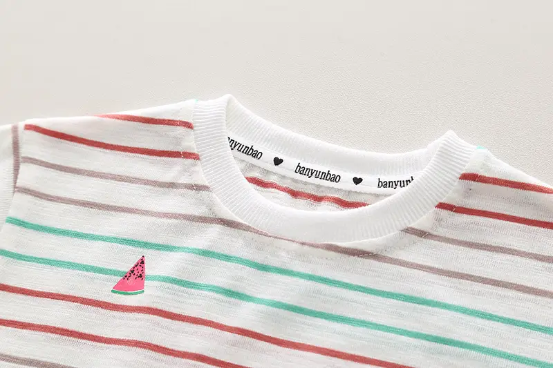 Children Cotton Striped T-Shirt Shorts 2024 Set — feature 5