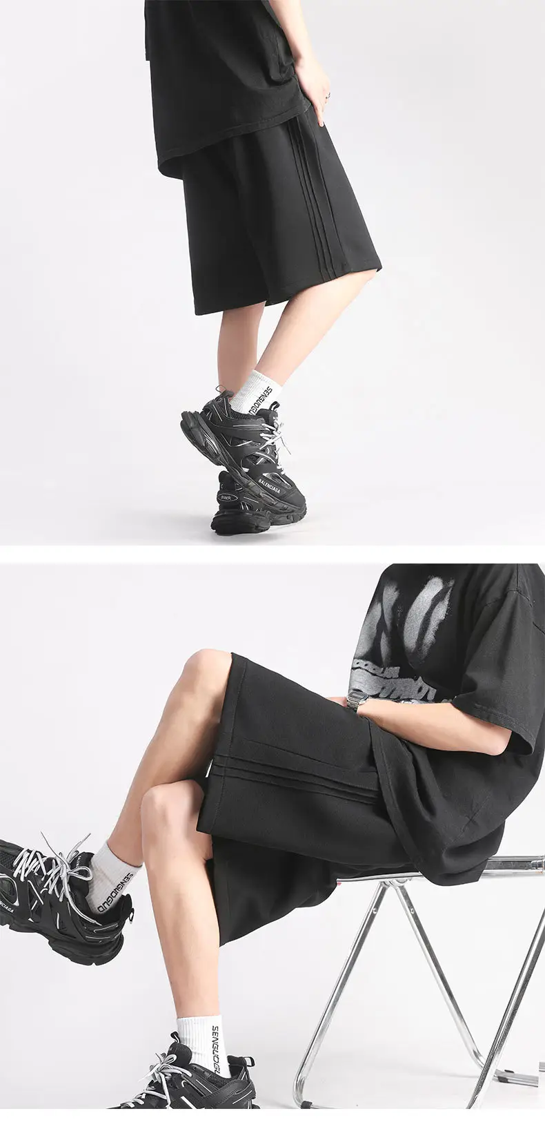 Men's Red Drawstring Shorts Summer Loose Fit — feature 6
