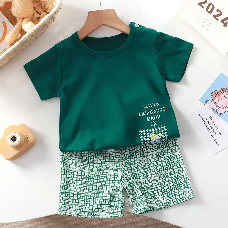 Baby Dinosaur T-Shirt Shorts Set Orange White Kids - Image 110