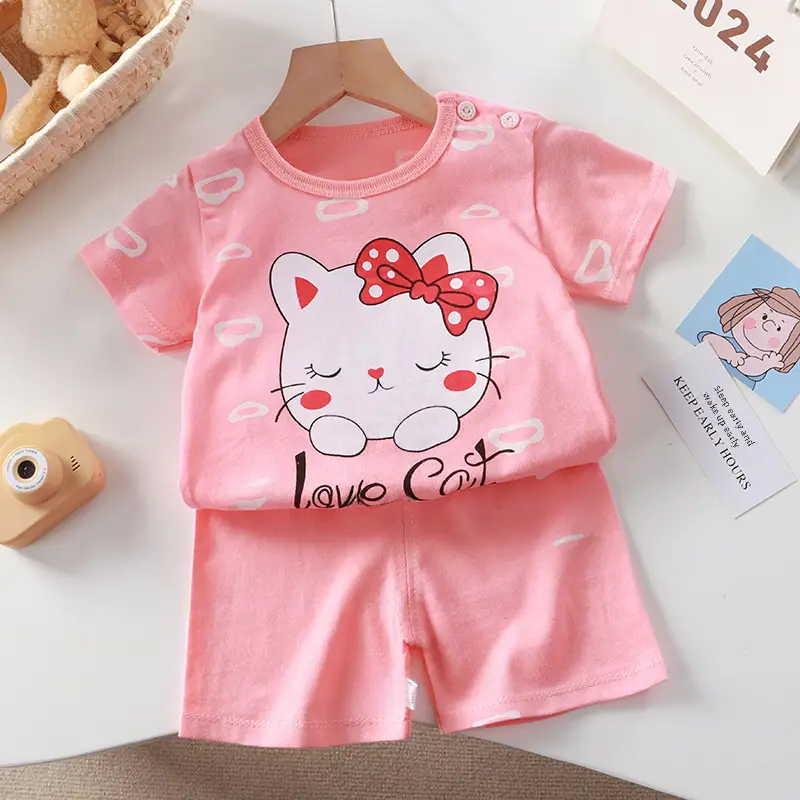 Baby Dinosaur T-Shirt Shorts Set Orange White Kids - Image 127