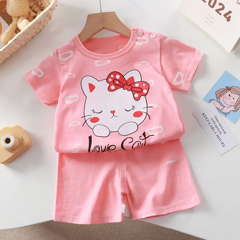 Baby Dinosaur T-Shirt Shorts Set Orange White Kids - Image 129