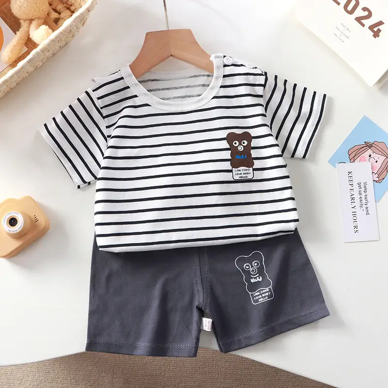 Baby Dinosaur T-Shirt Shorts Set Orange White Kids - Image 138
