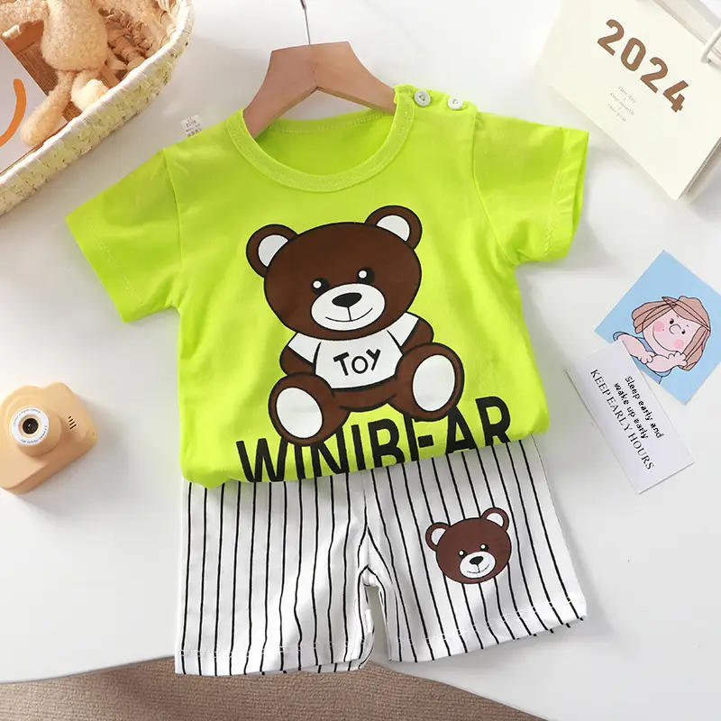 Baby Dinosaur T-Shirt Shorts Set Orange White Kids - Image 206