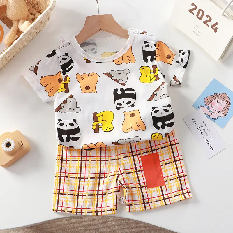 Baby Dinosaur T-Shirt Shorts Set Orange White Kids - Image 52