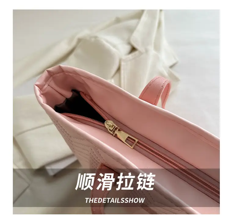 Pink Textured Shoulder Bag for Women Spring New — feature 5