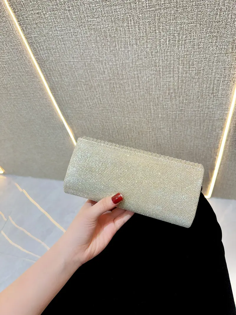 Light Silver Sparkly Crossbody Clutch Bag for Women — feature 5