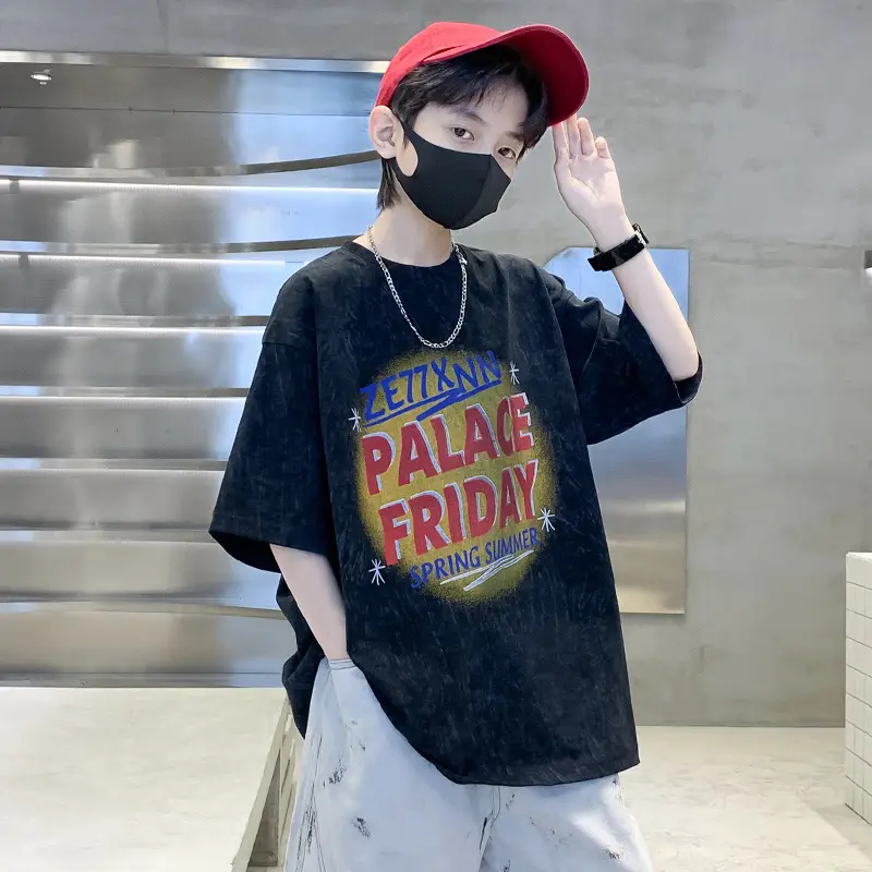 Summer T-shirt for Boys Blue Palace Friday Print - Image 2