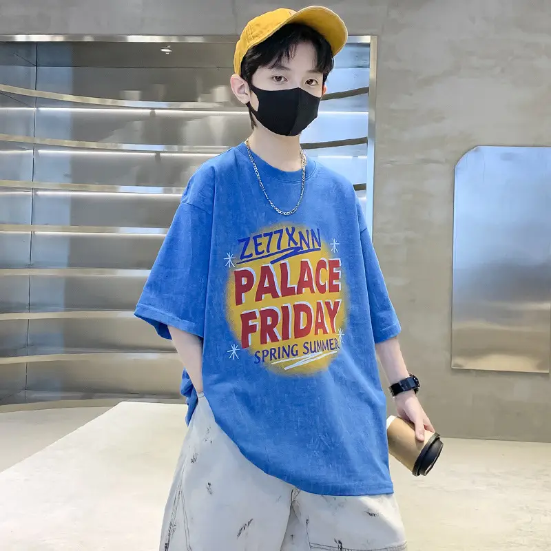 Summer T-shirt for Boys Blue Palace Friday Print - Image 5