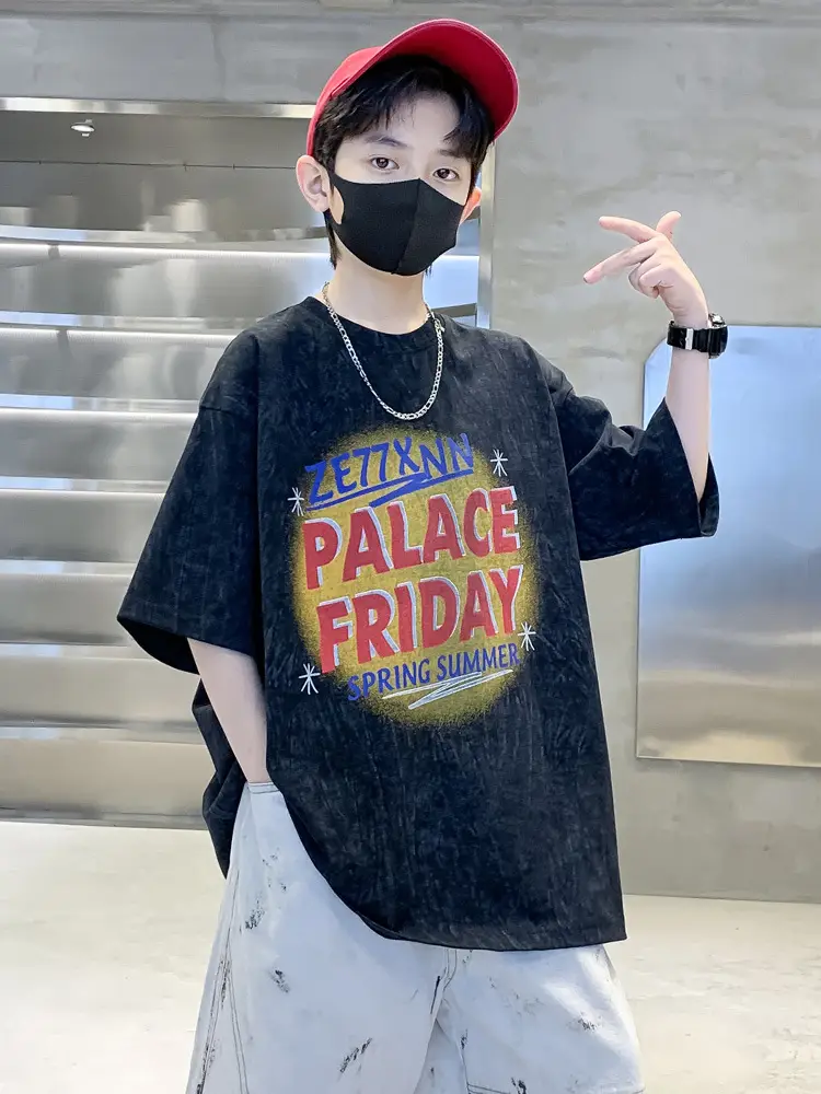 Summer T-shirt for Boys Blue Palace Friday Print — feature 12