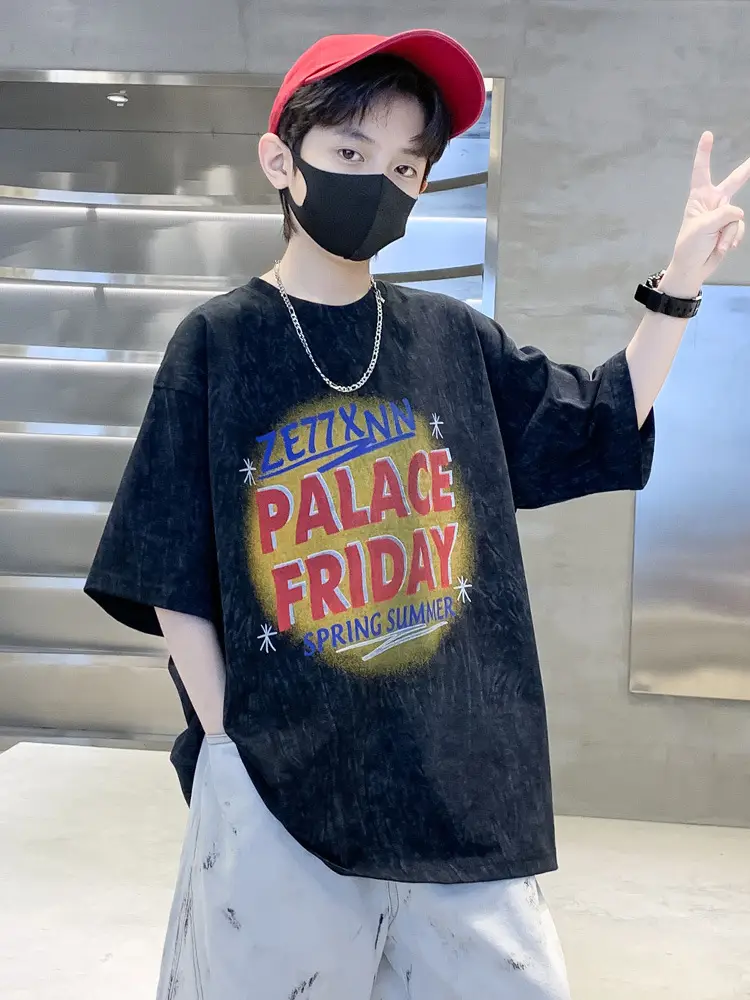 Summer T-shirt for Boys Blue Palace Friday Print — feature 13