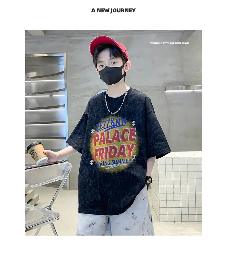 Summer T-shirt for Boys Blue Palace Friday Print — feature 15