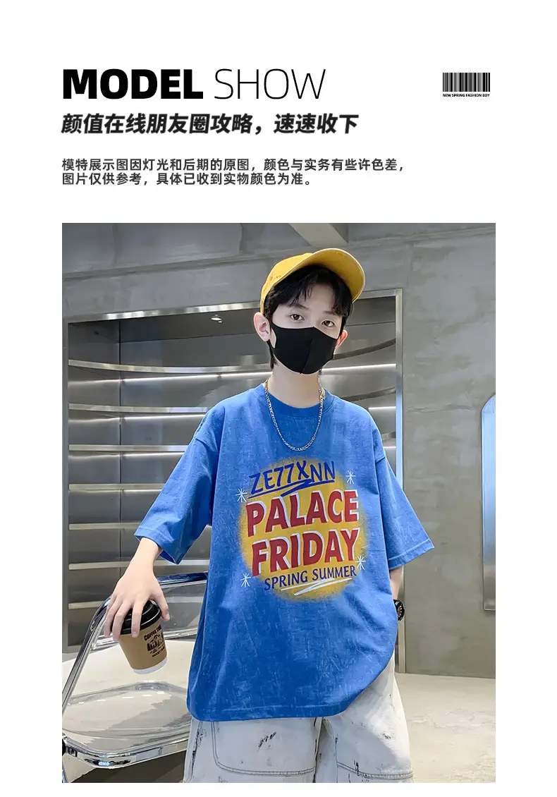 Summer T-shirt for Boys Blue Palace Friday Print — feature 18