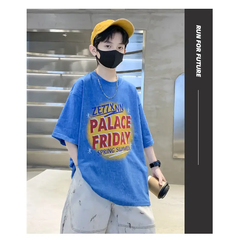 Summer T-shirt for Boys Blue Palace Friday Print — feature 21