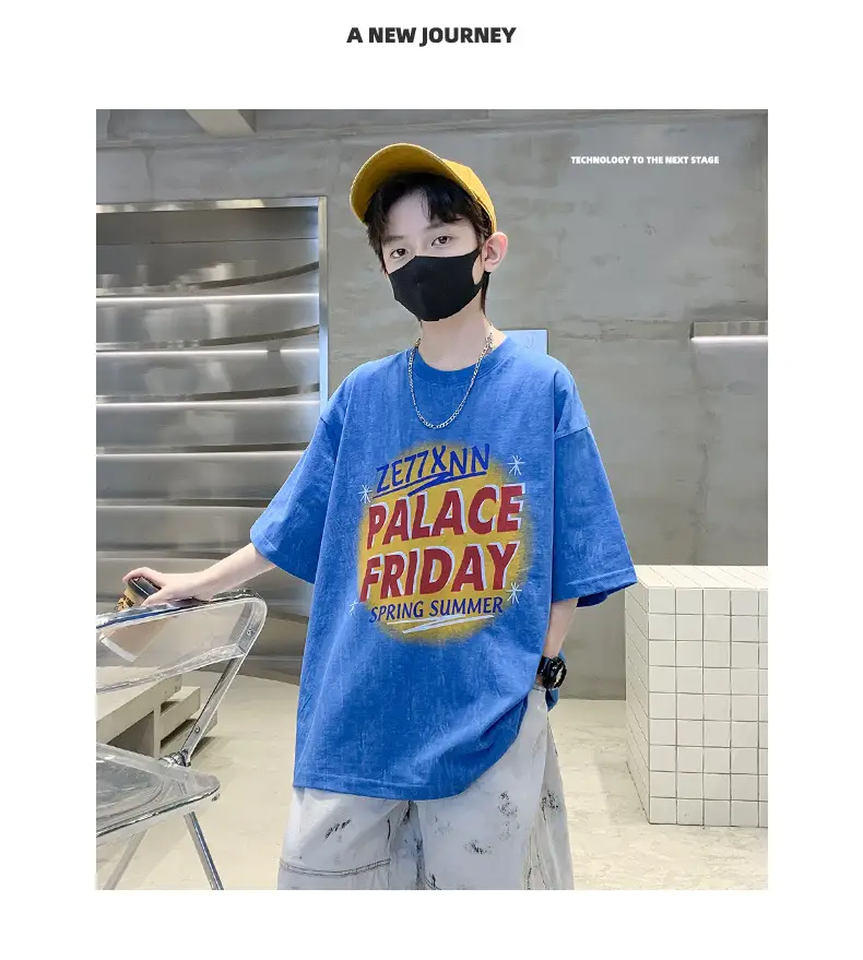 Summer T-shirt for Boys Blue Palace Friday Print — feature 22
