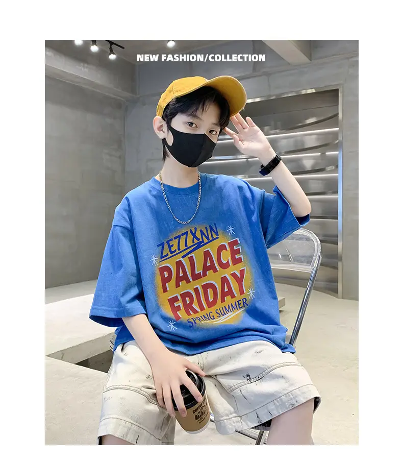 Summer T-shirt for Boys Blue Palace Friday Print — feature 23