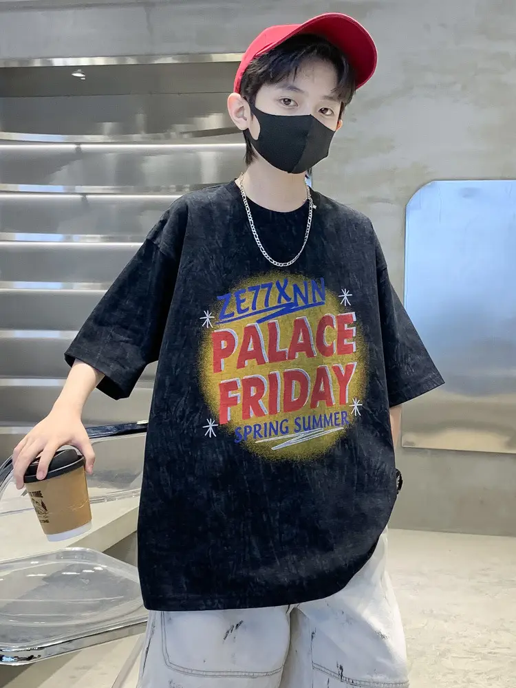 Summer T-shirt for Boys Blue Palace Friday Print — feature 4