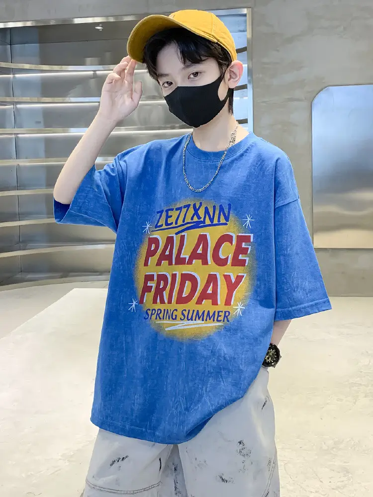 Summer T-shirt for Boys Blue Palace Friday Print — feature 5