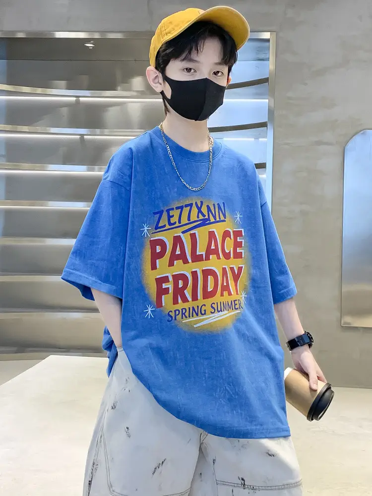 Summer T-shirt for Boys Blue Palace Friday Print — feature 7