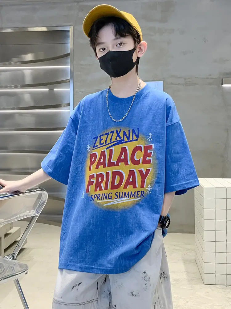 Summer T-shirt for Boys Blue Palace Friday Print — feature 8