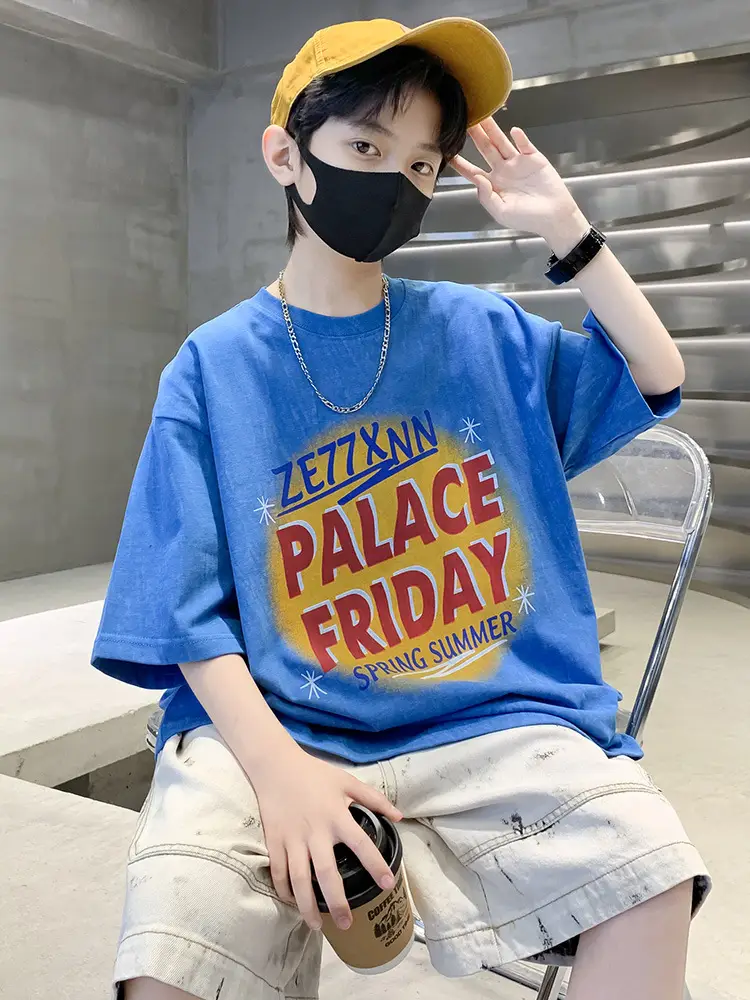 Summer T-shirt for Boys Blue Palace Friday Print — feature 9