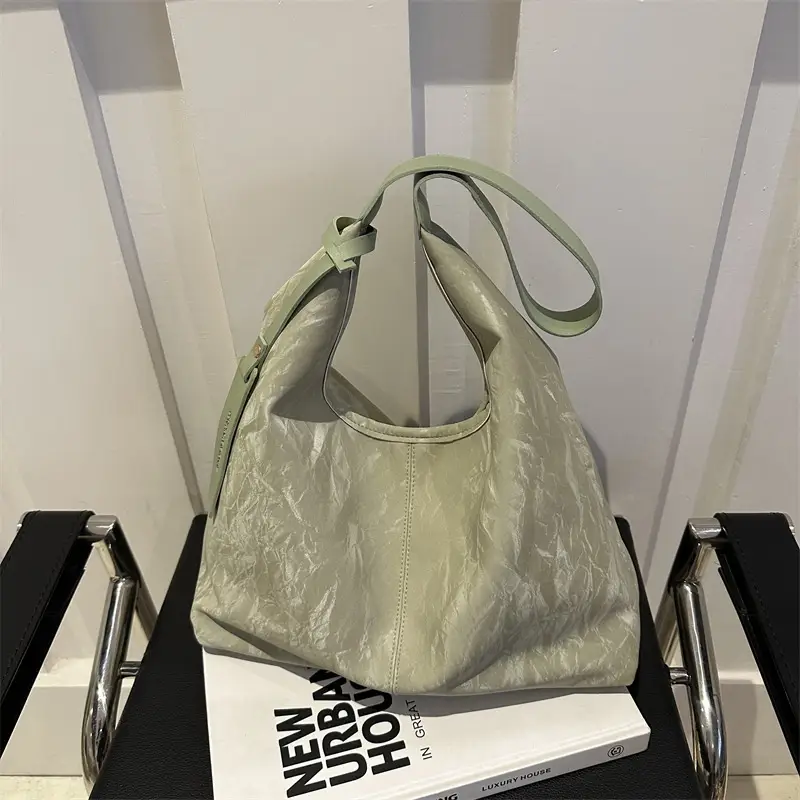 Black Textured Shoulder Bag Women 2024 Spring Summer - Image 7