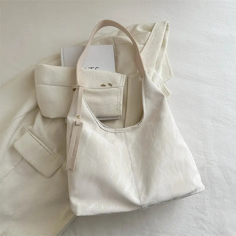 Black Textured Shoulder Bag Women 2024 Spring Summer - Image 2