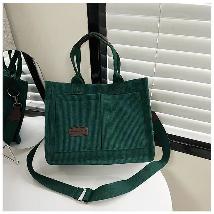 Women's Fleece Crossbody Tote Bag with Wide Strap