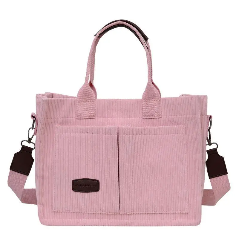 Women's Fleece Crossbody Tote Bag with Wide Strap