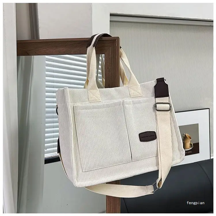 Women's Fleece Crossbody Tote Bag with Wide Strap — feature 13