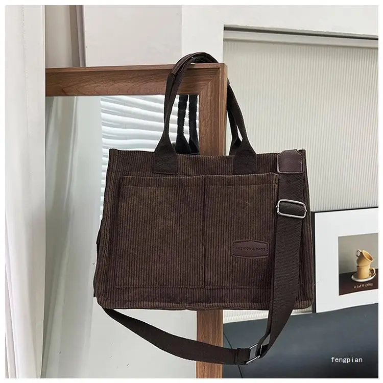 Women's Fleece Crossbody Tote Bag with Wide Strap — feature 17